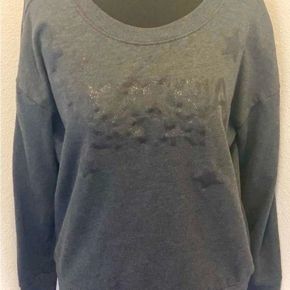 Victoria Secret SPORT GRAY GLITTER SWEATSHIRT Pullover Oversized Size Small S - Picture 10 of 10